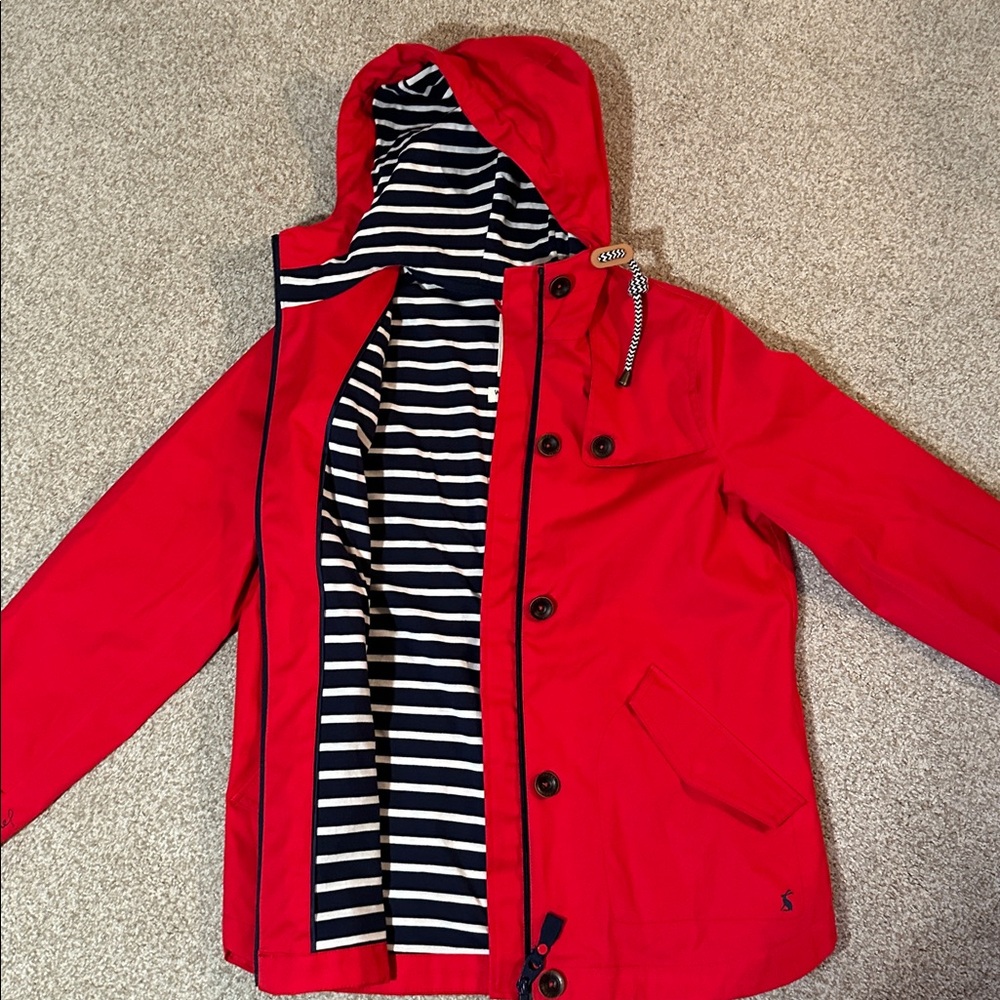 Joules Red Hooded Rain Jacket - Picture 3 of 4